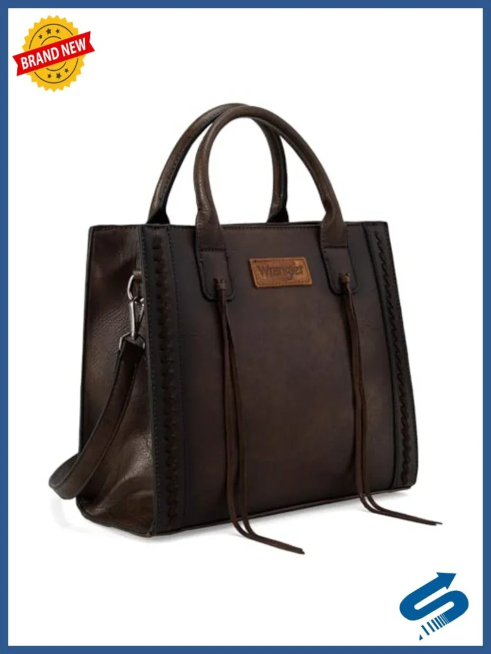 Vegan Leather Western Tote Bag with Wallet Set for Women